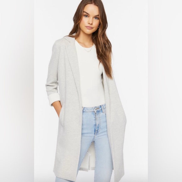 Forever 21 Jackets & Blazers - Forever 21 Gray Longline Open Front Duster Coat Minimalist | Size S